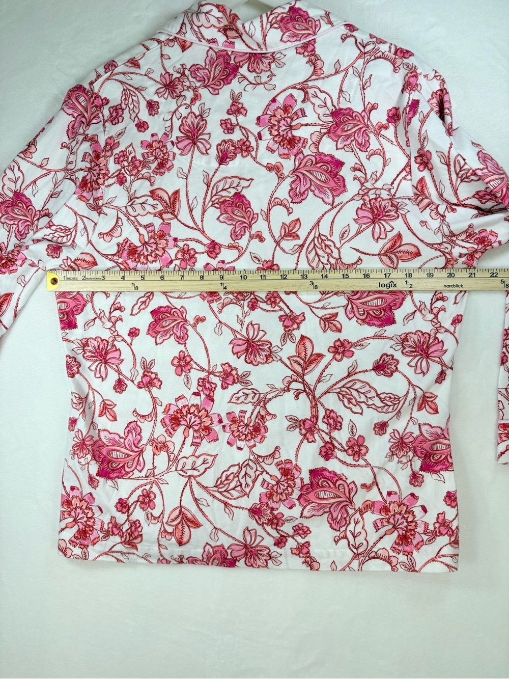 The Cat’s Pajamas Floral Cotton Pajama Set Pink White Soft Women’s Small - Picture 7 of 16